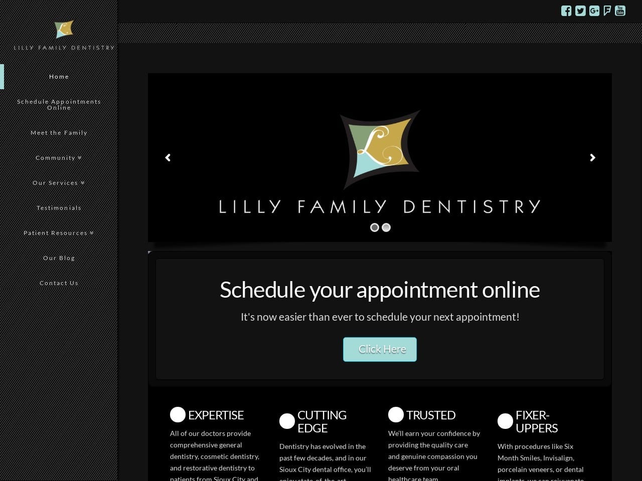 Dr. Cody W. Winterholler Website Screenshot from lillyfamilydentistry.com