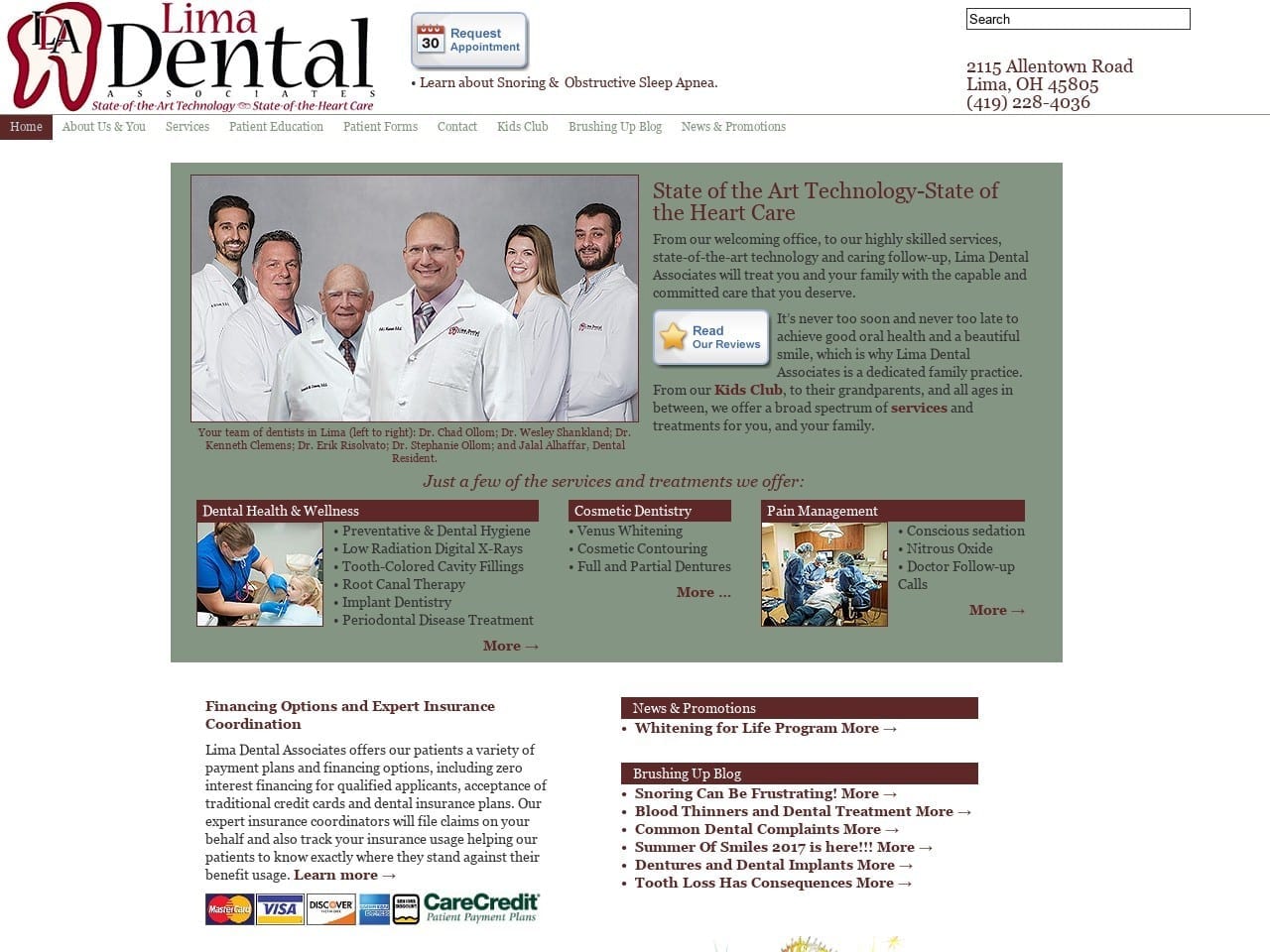 Lima Dental Associates Website Screenshot from limadental.net