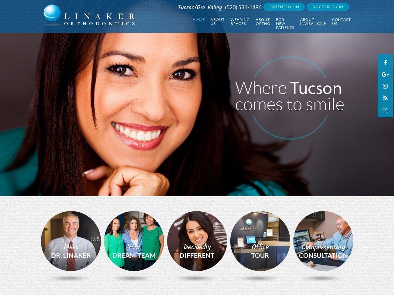 Linaker Orthodontics Website Screenshot from linakerorthodontics.com