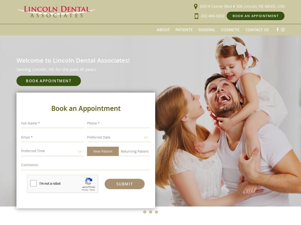 Dr Kent Neuhaus DDS Website Screenshot from lincolndentalassociates.com