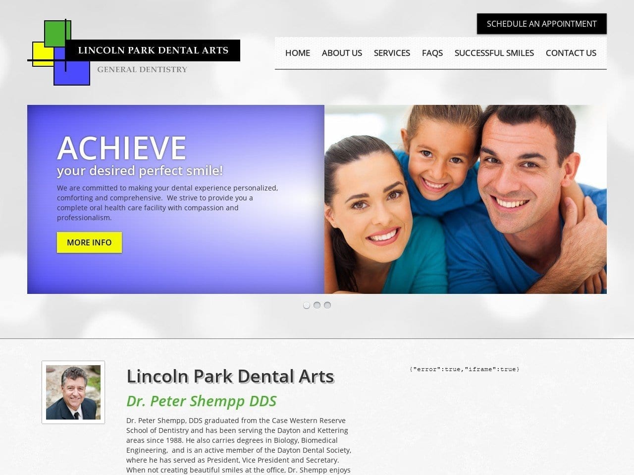 Lincoln Park Dental Arts Website Screenshot from lincolnparkdentalarts.com