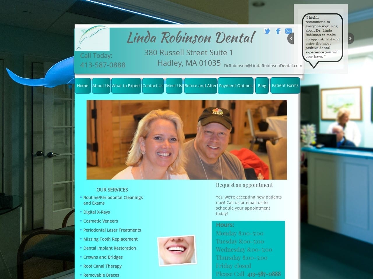 Linda Robinson Dental Website Screenshot from lindarobinsondental.com