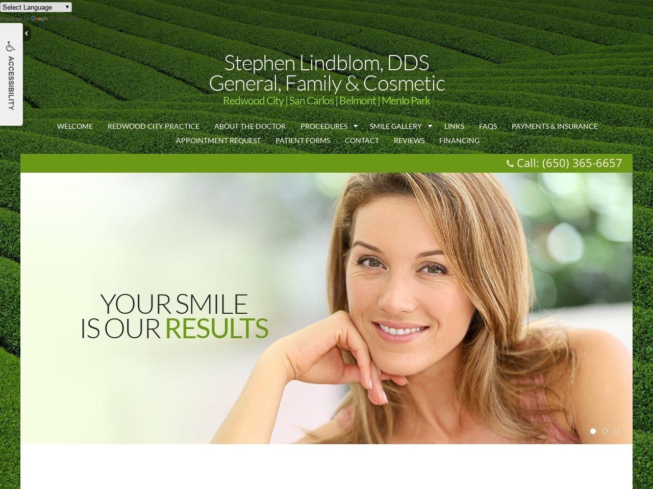 Lindblom Dental Website Screenshot from lindblomdental.com