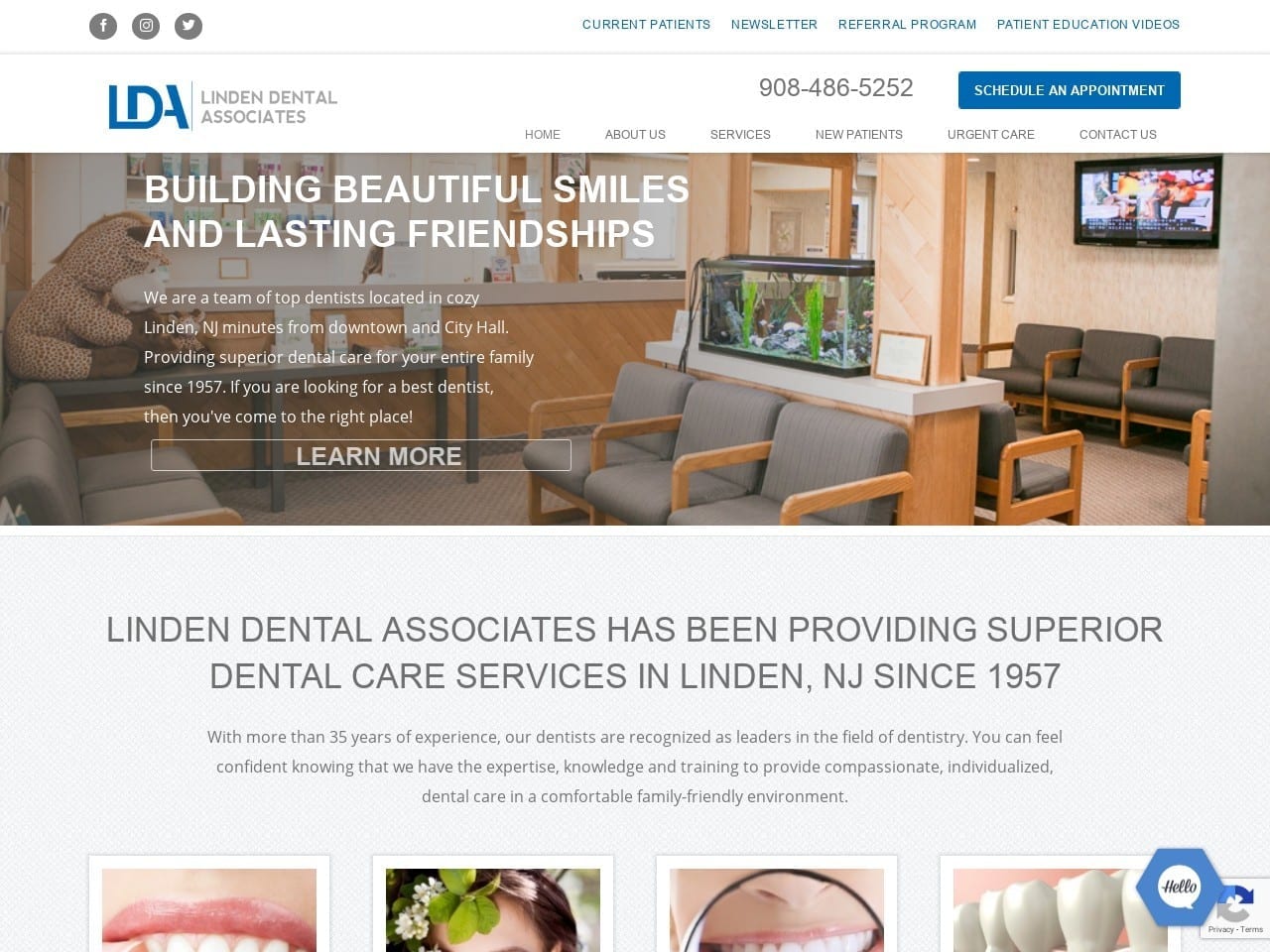 Linden Dental Associates Website Screenshot from lindendentalassociates.com