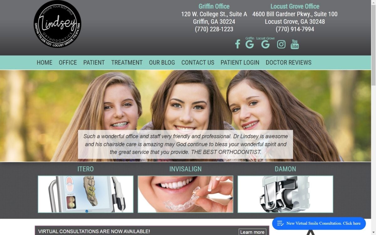 lindseyorthodontics.com screenshot