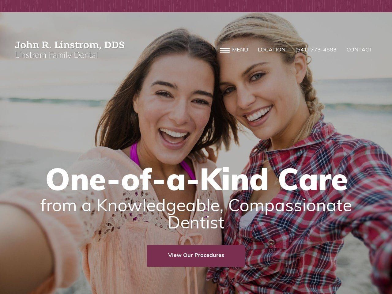 Linstrom Dental Website Screenshot from linstromdental.com