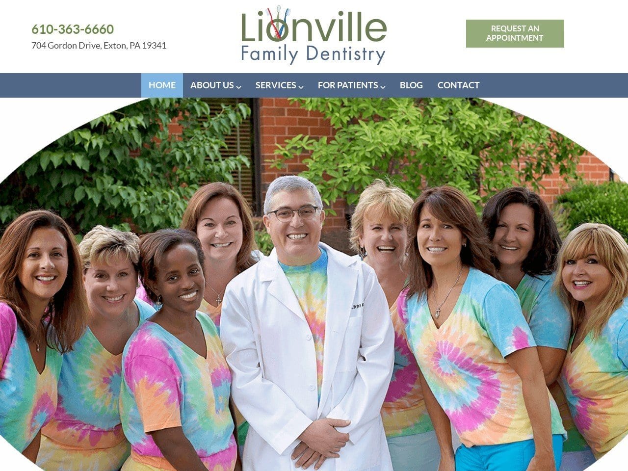 Lionville Family Dentist Website Screenshot from lionvillefamilydentistry.com