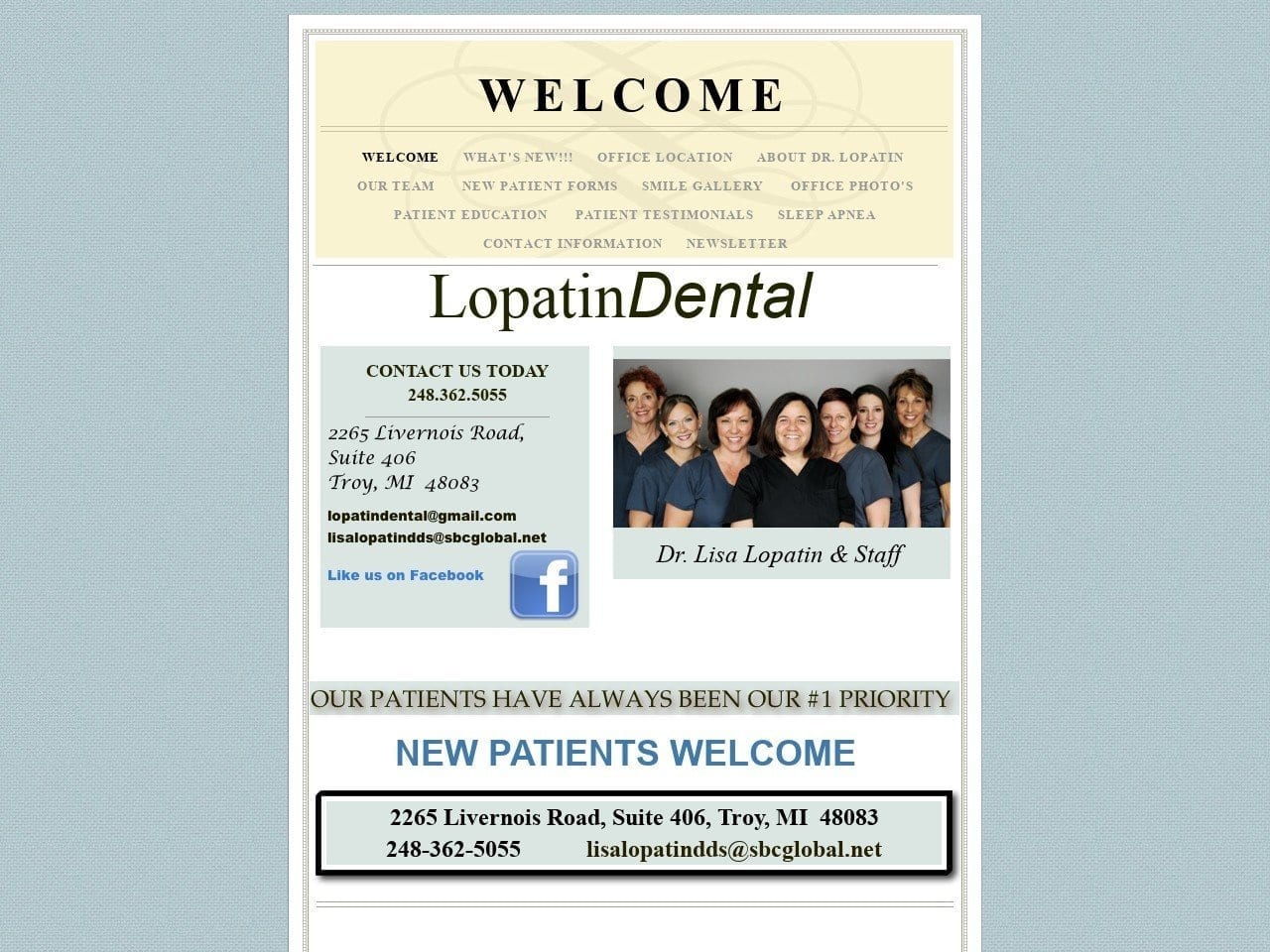 Dr. Lisa G. Lopatin DDS Website Screenshot from lisalopatin.com