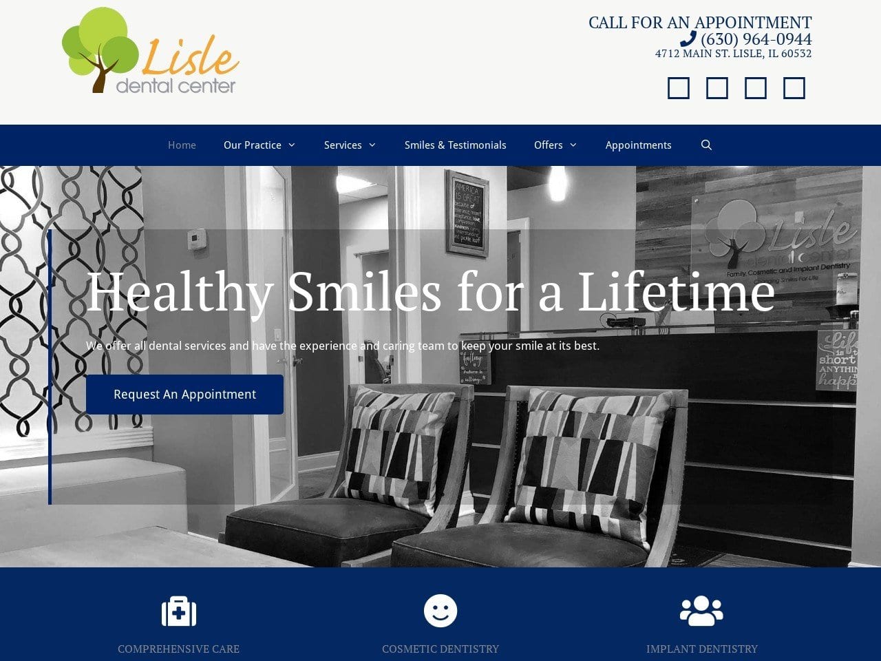 Lisle Dental  Center Website Screenshot from lisledentalcenter.com