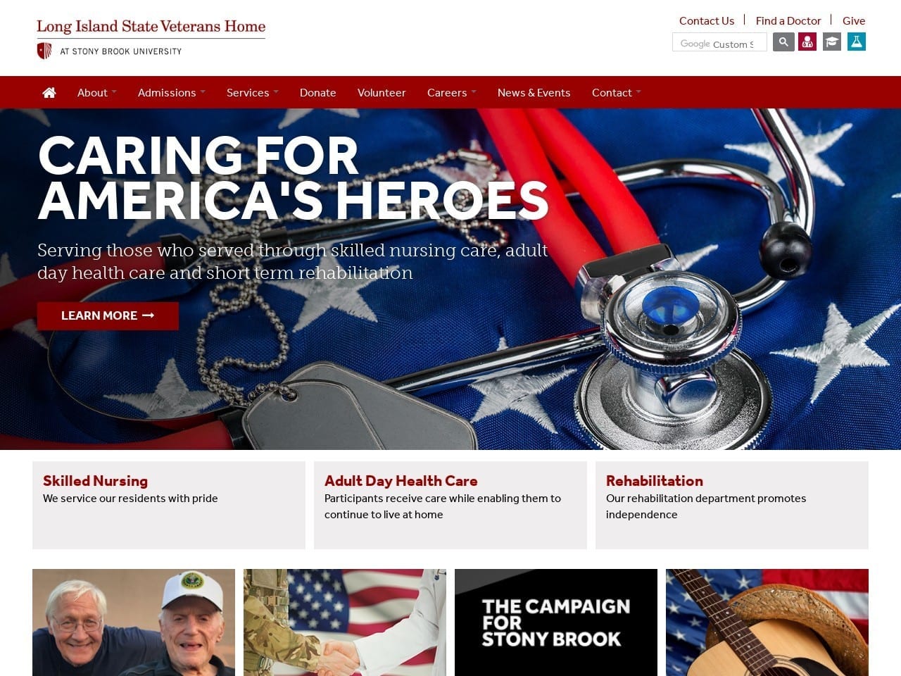 Long Island State Veterans Website Screenshot from listateveteranshome.org