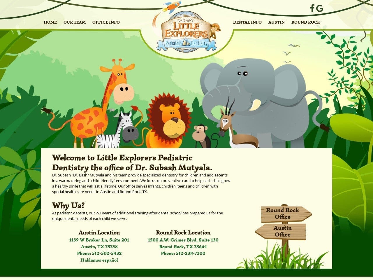 Little Explorers Pediatric Dentistry Website Screenshot from littleexplorersdentistry.com