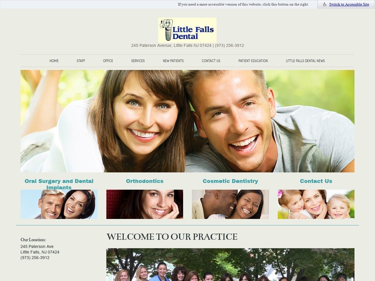 Little Falls Dental Center Website Screenshot from littlefallsdentalnj.com