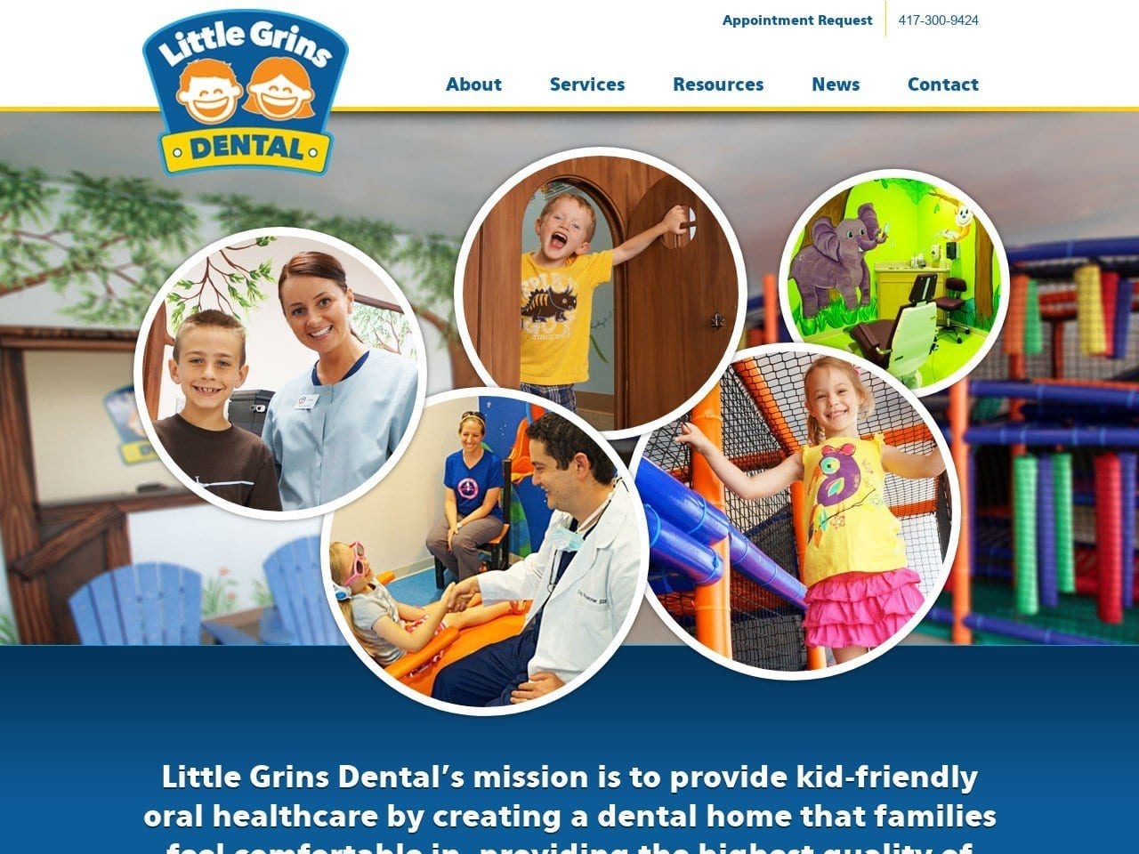 Little Grins Dental Website Screenshot from littlegrinsdental.com