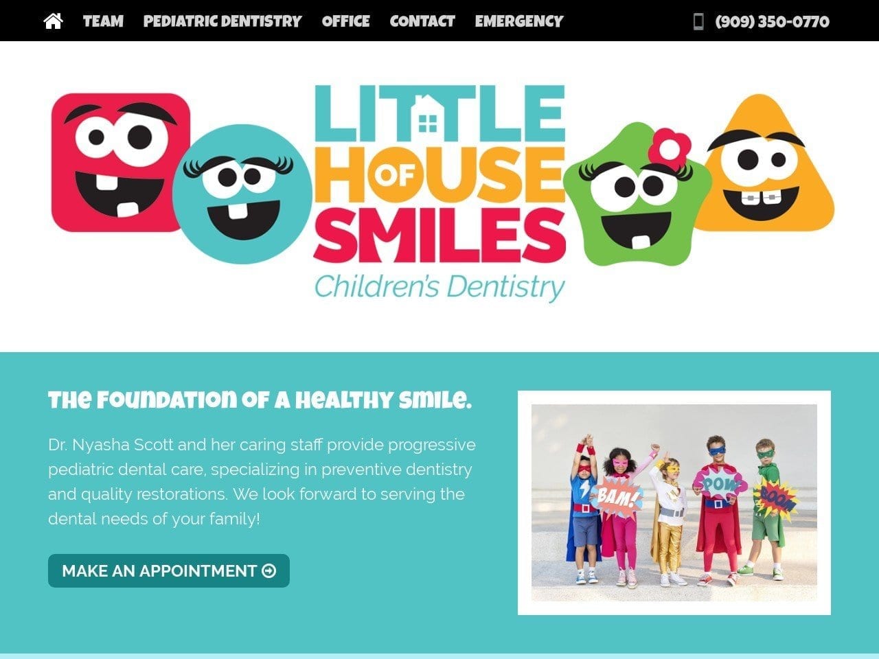 Little House Of Smiles Children Dentist Website Screenshot from littlehouseofsmiles.com