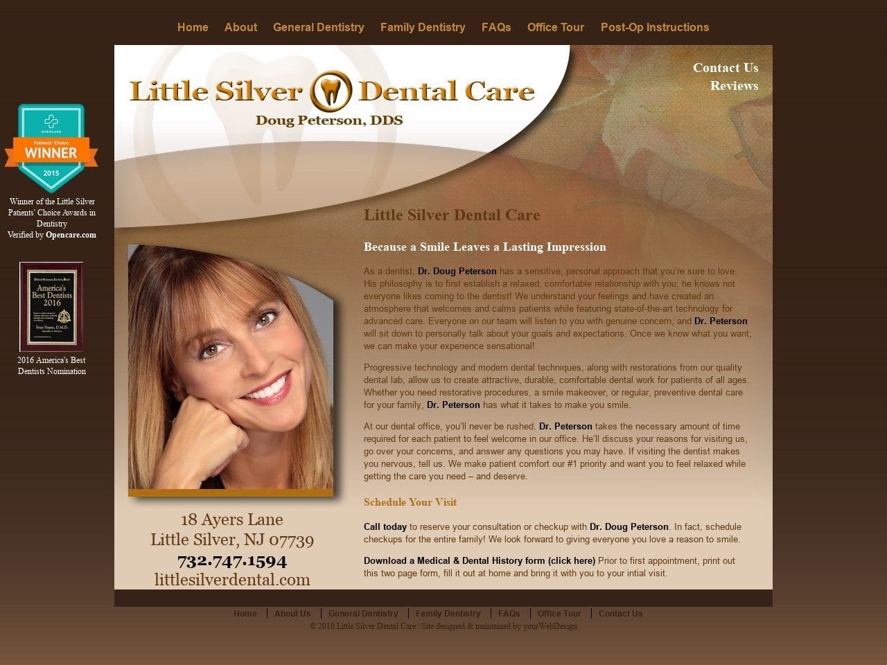 Little Silver Dental Care Website Screenshot from littlesilverdental.com