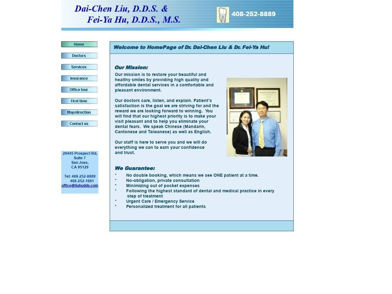 Dr. Hui Website Screenshot from liuhudds.com