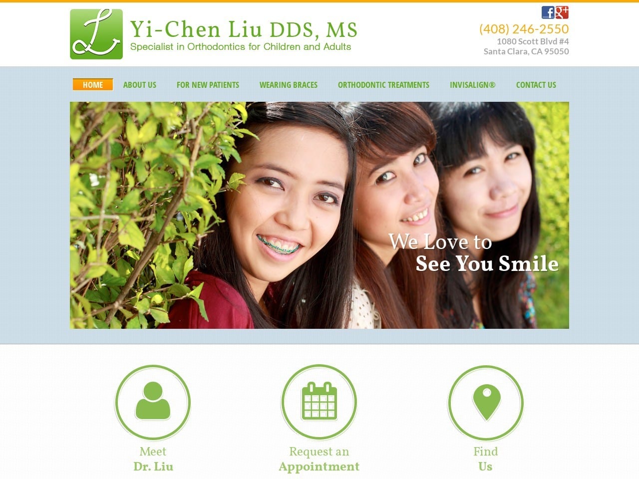 Dr. Yi Website Screenshot from liuorthodontics.com