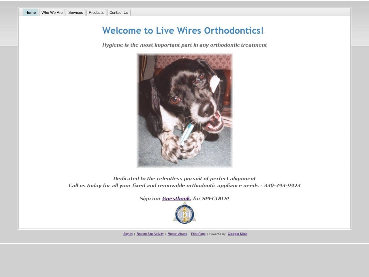 Live Wires Orthodontics Website Screenshot from livewiresortho.com