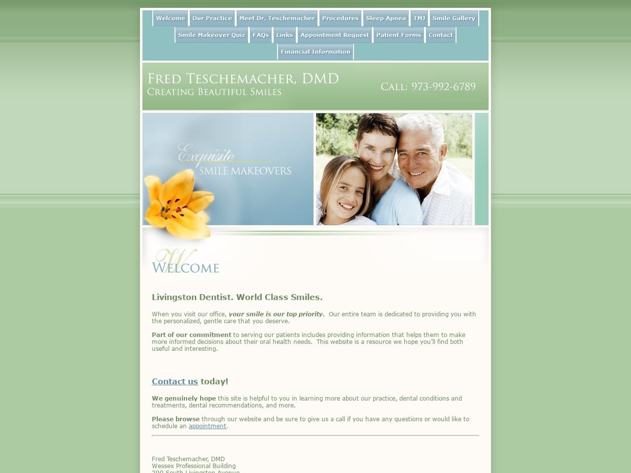 Teschemacher Fred DDS Website Screenshot from livingstonfamilydentist.com