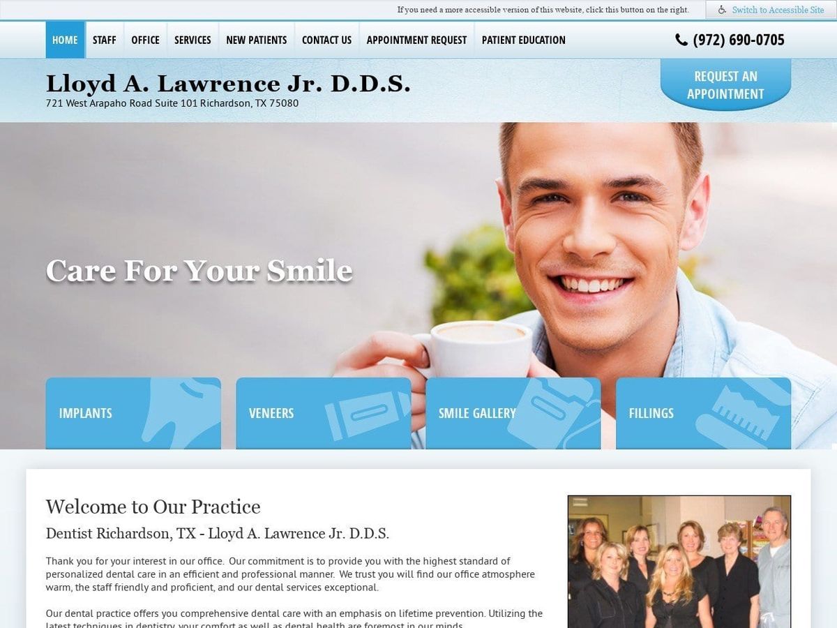 Lloyd A. Lawrence Jr. D.D.S. Website Screenshot from lloydlawrencedds.com