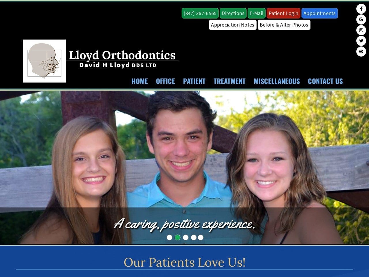 Lloyd Orthodontics Website Screenshot from lloydorthodontics.com