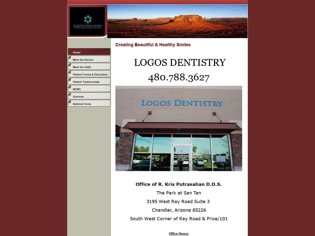 Logos Dentist Website Screenshot from logosdentistry.com