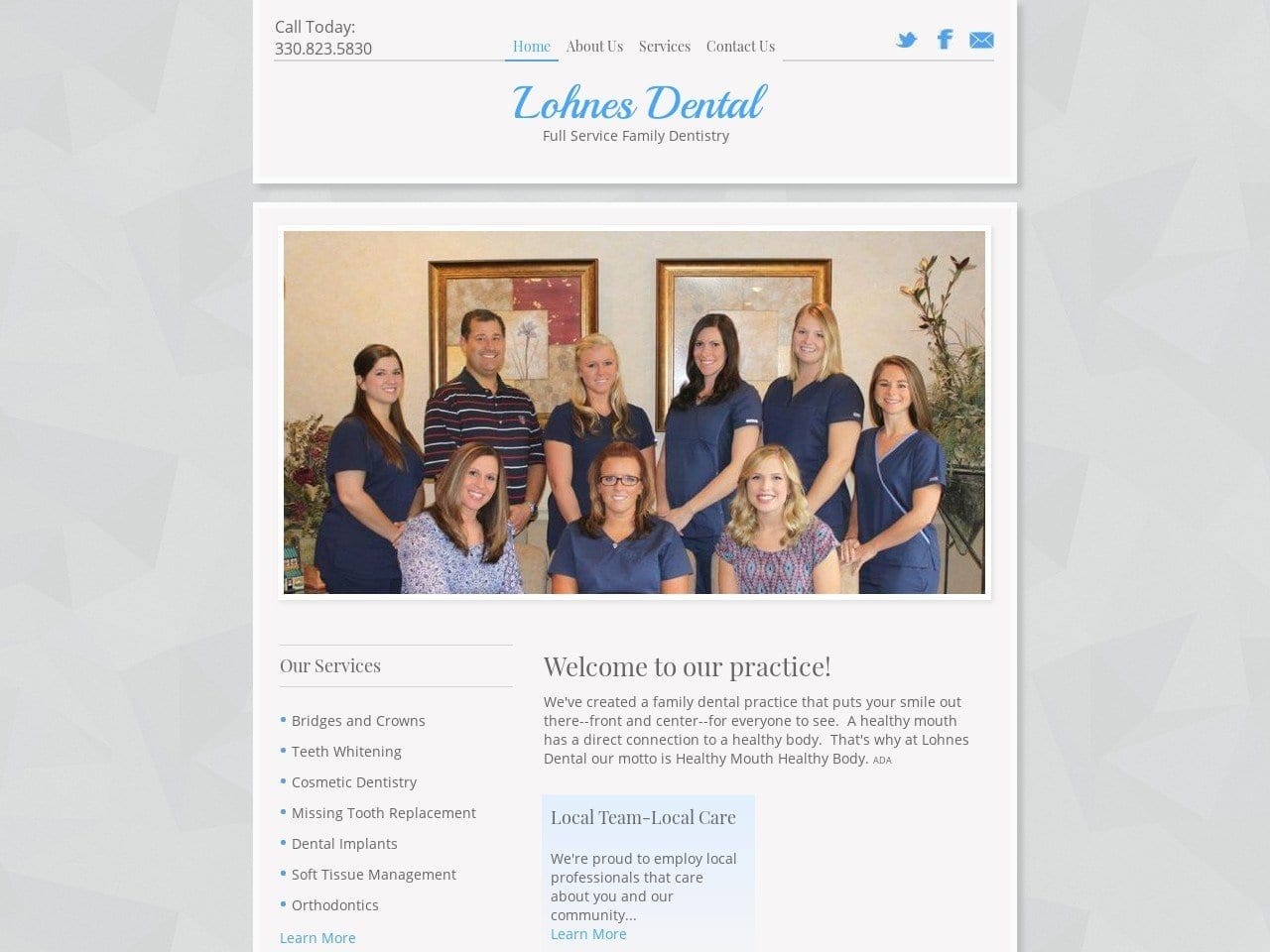 Edward Lohnes DMD Inc. Website Screenshot from lohnesdental.com