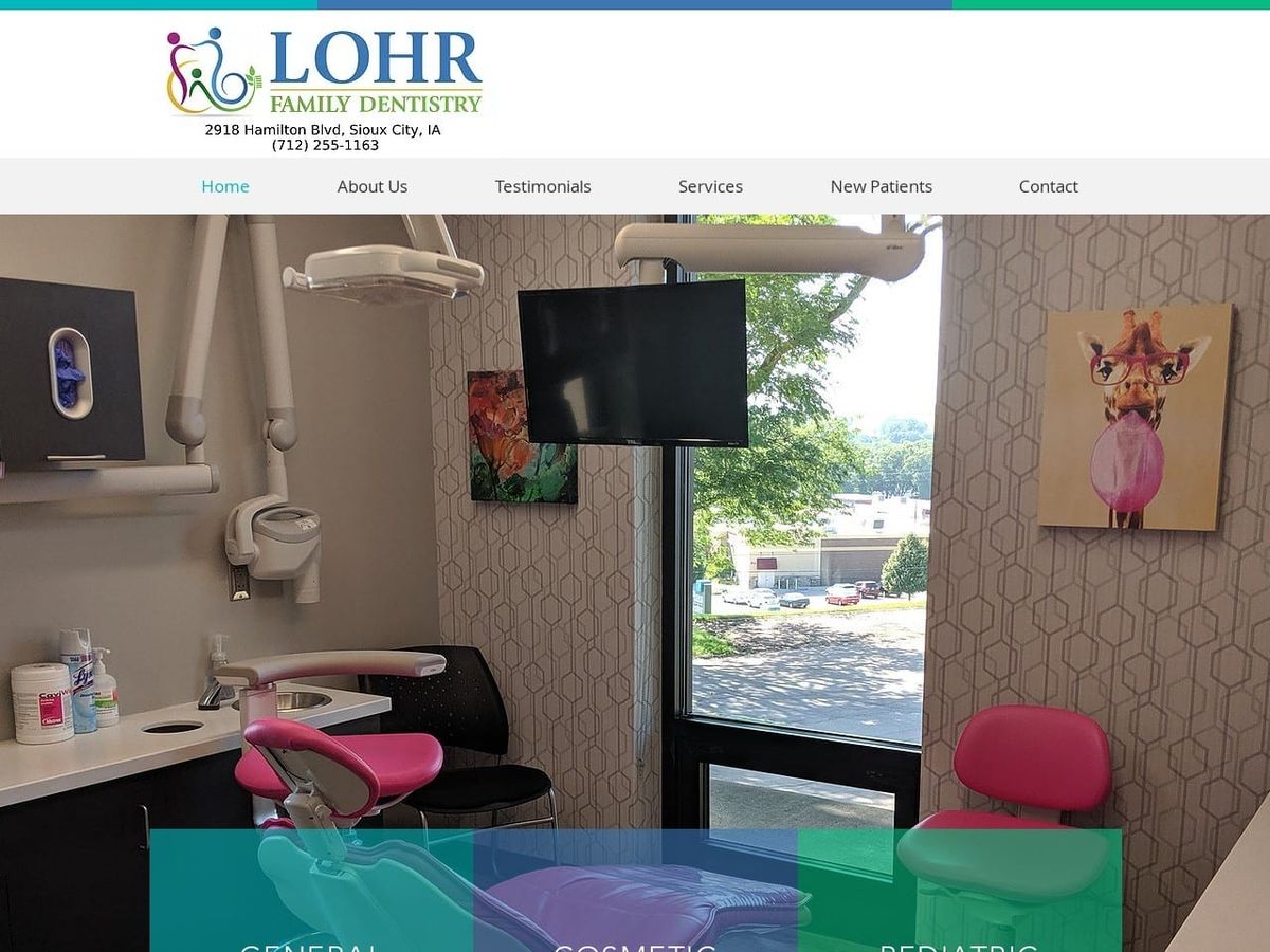 Lohr Family Dentistry Website Screenshot from lohrfamilydentistry.com