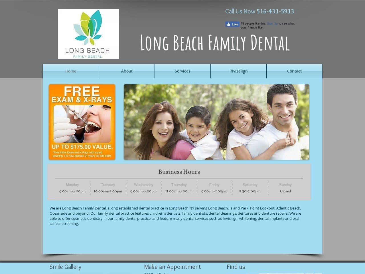 Long Beach Family Dental Website Screenshot from longbeachfamilydental.com