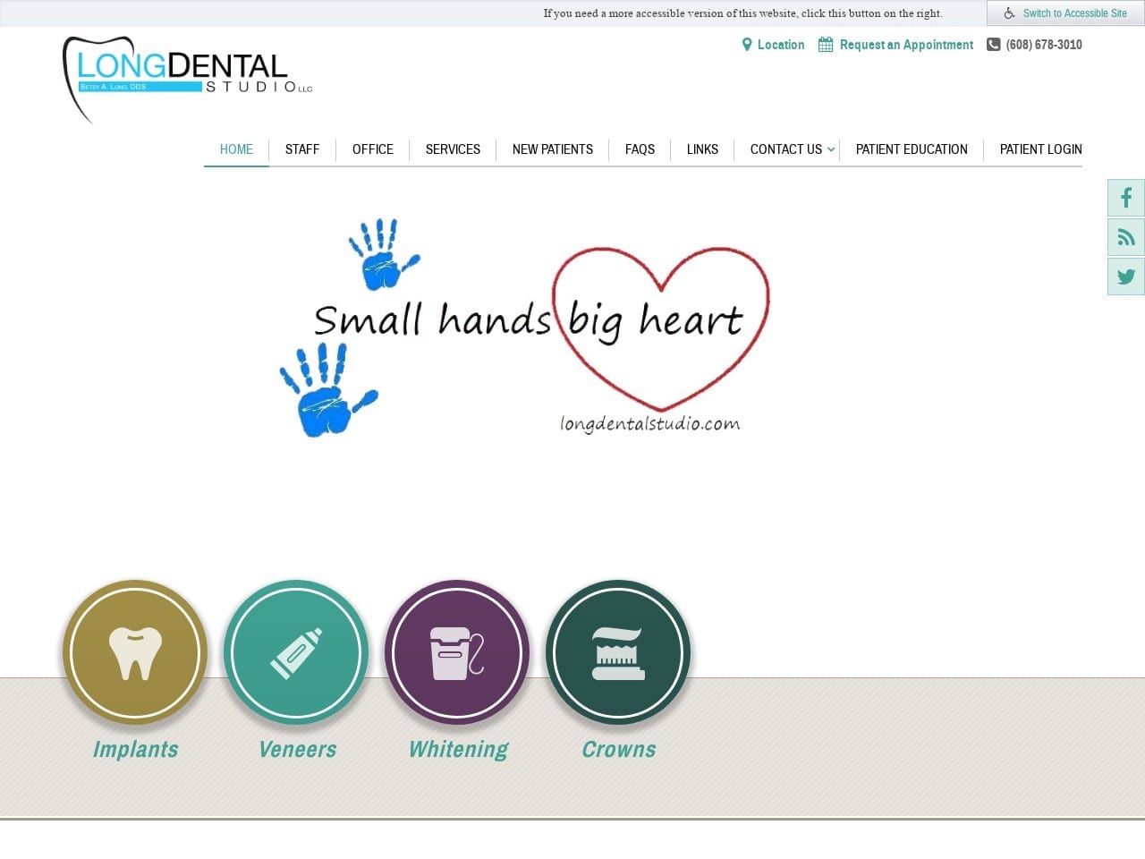 Long Dental Studio LLC Website Screenshot from longdentalstudio.com