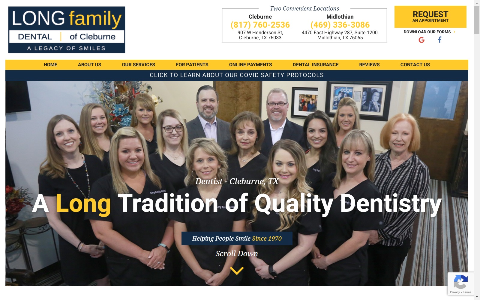 longfamilydental.com screenshot