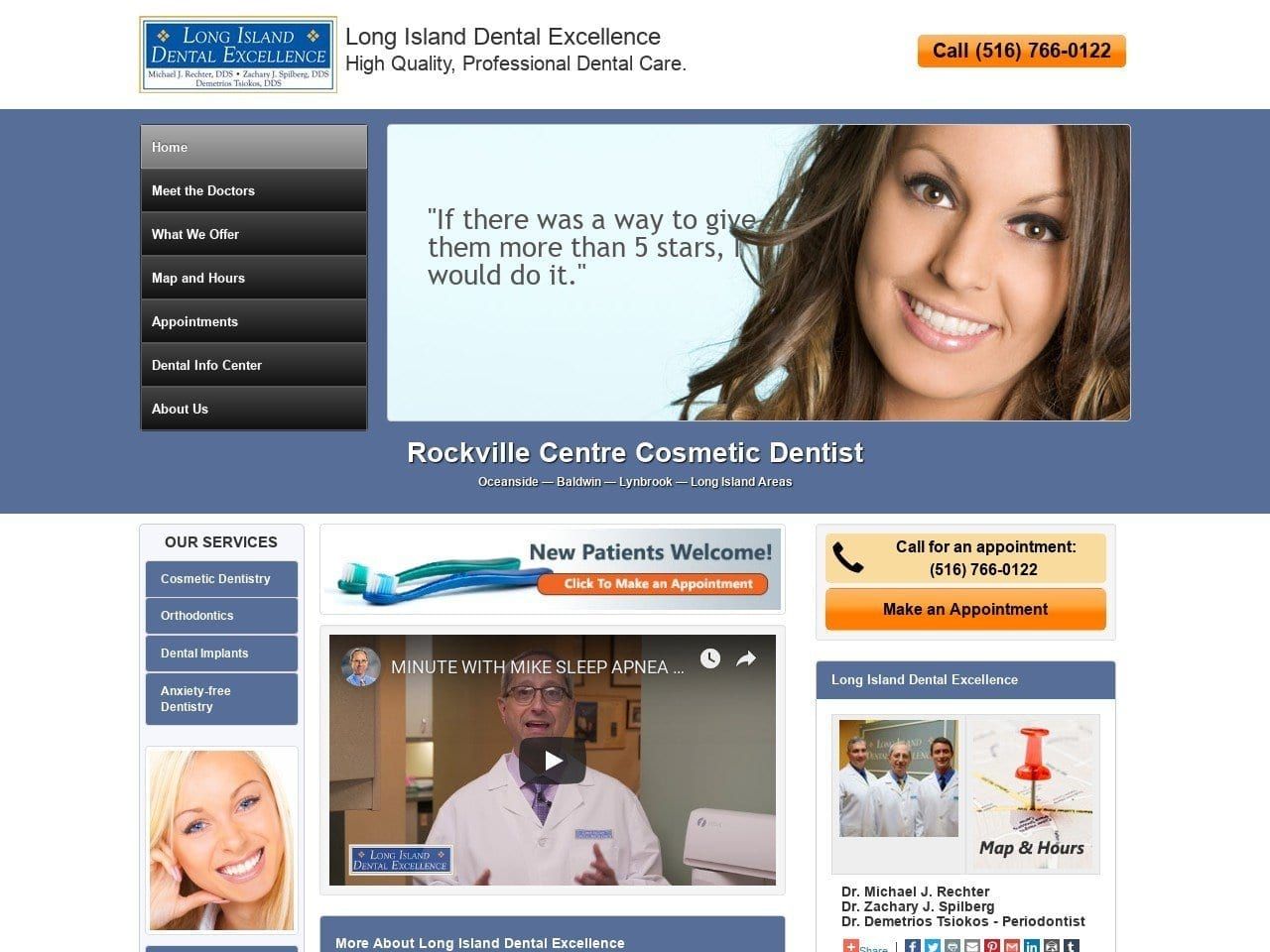 Dr. Michael J. Rechter DDS Website Screenshot from longislanddentalexcellence.com