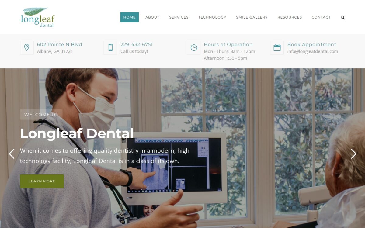 longleafdental.com screenshot