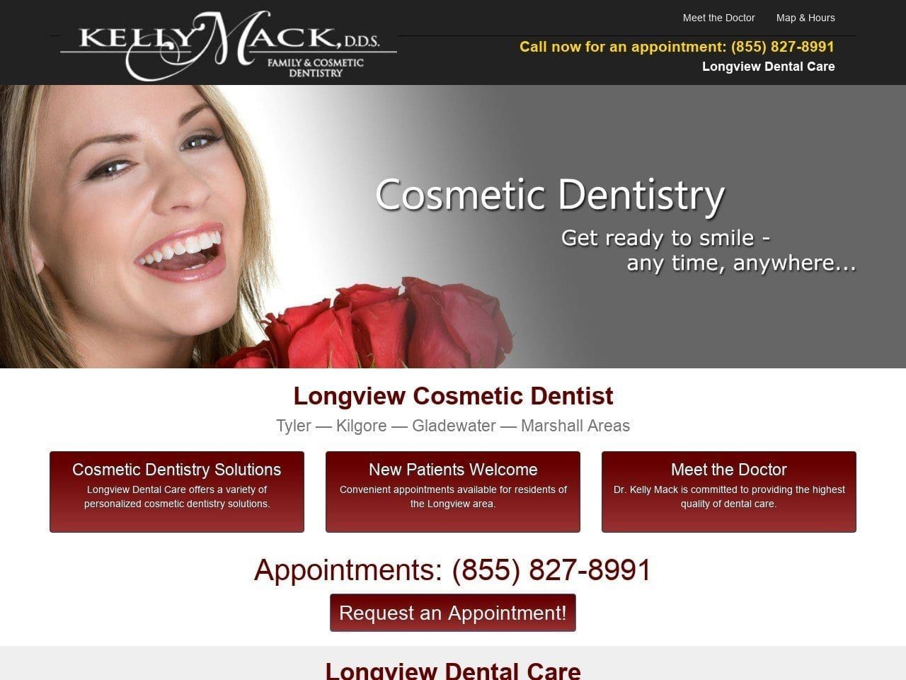 Longview Dental Care Website Screenshot from longviewdentalcare.com