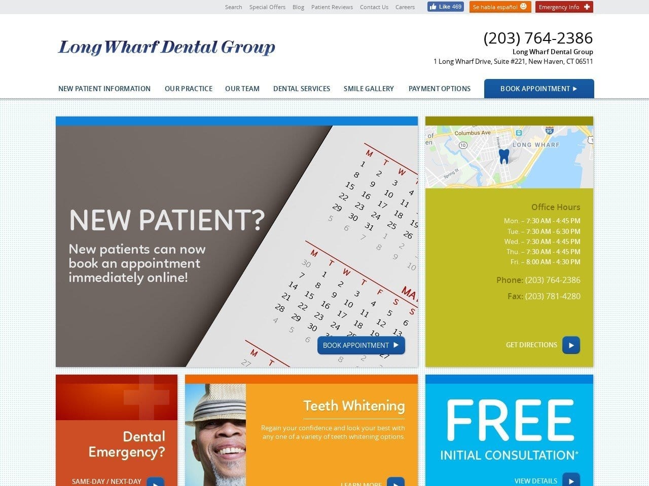 Long Wharf Dental Group Website Screenshot from longwharfdental.com