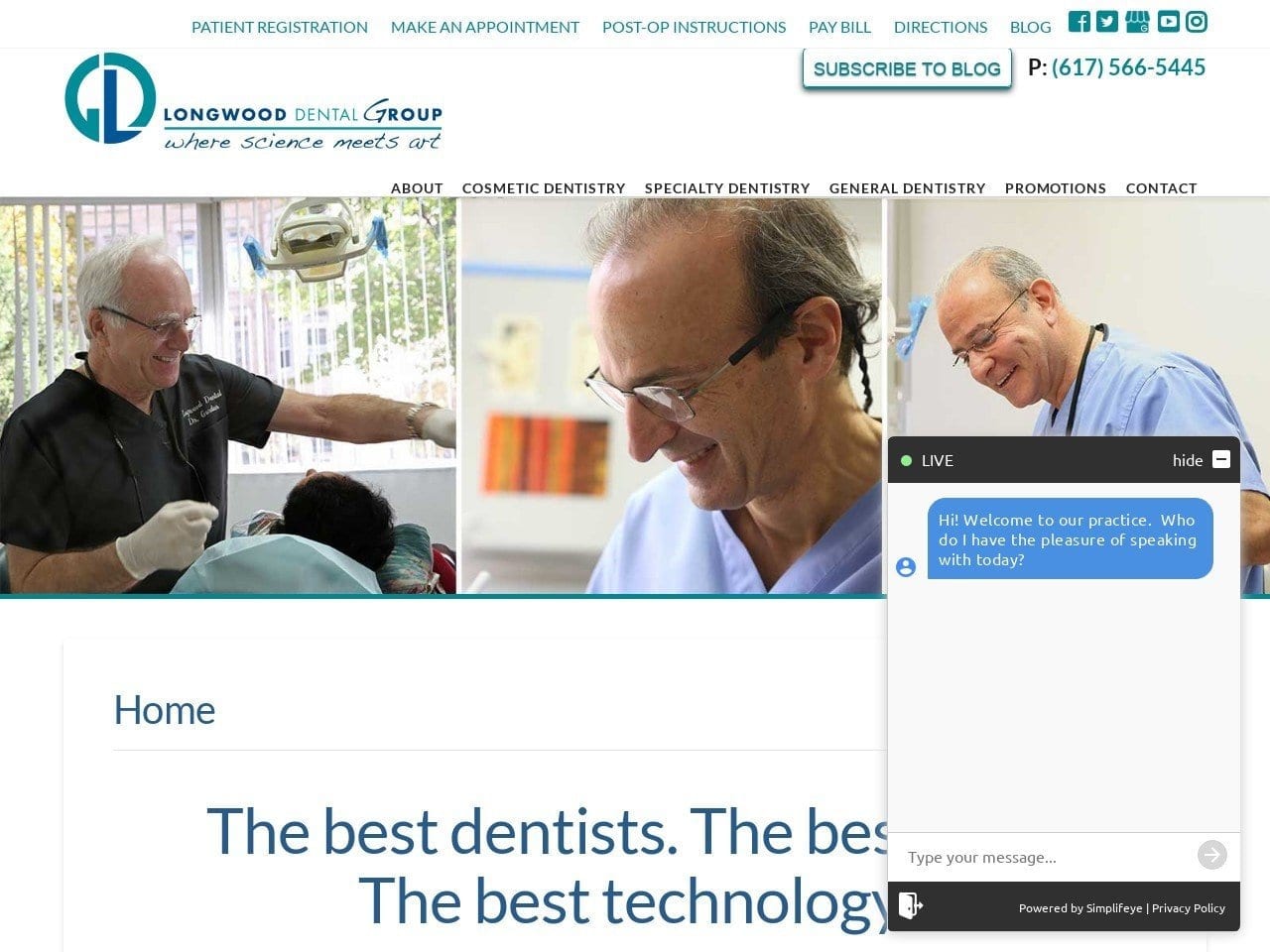 Brookline Dental Group Website Screenshot from longwood-dental.com