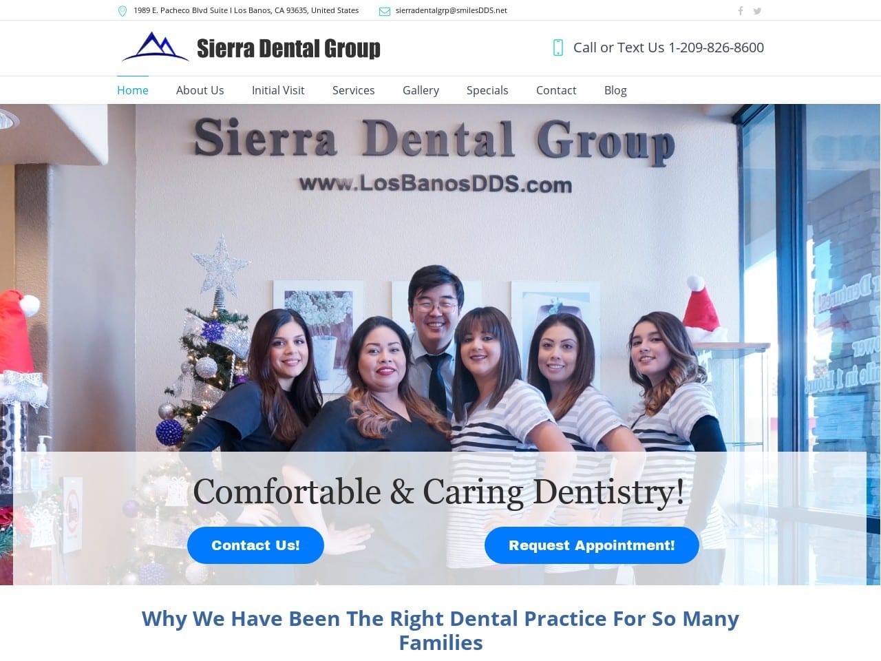 Sierra Dental Group Website Screenshot from losbanosdds.com