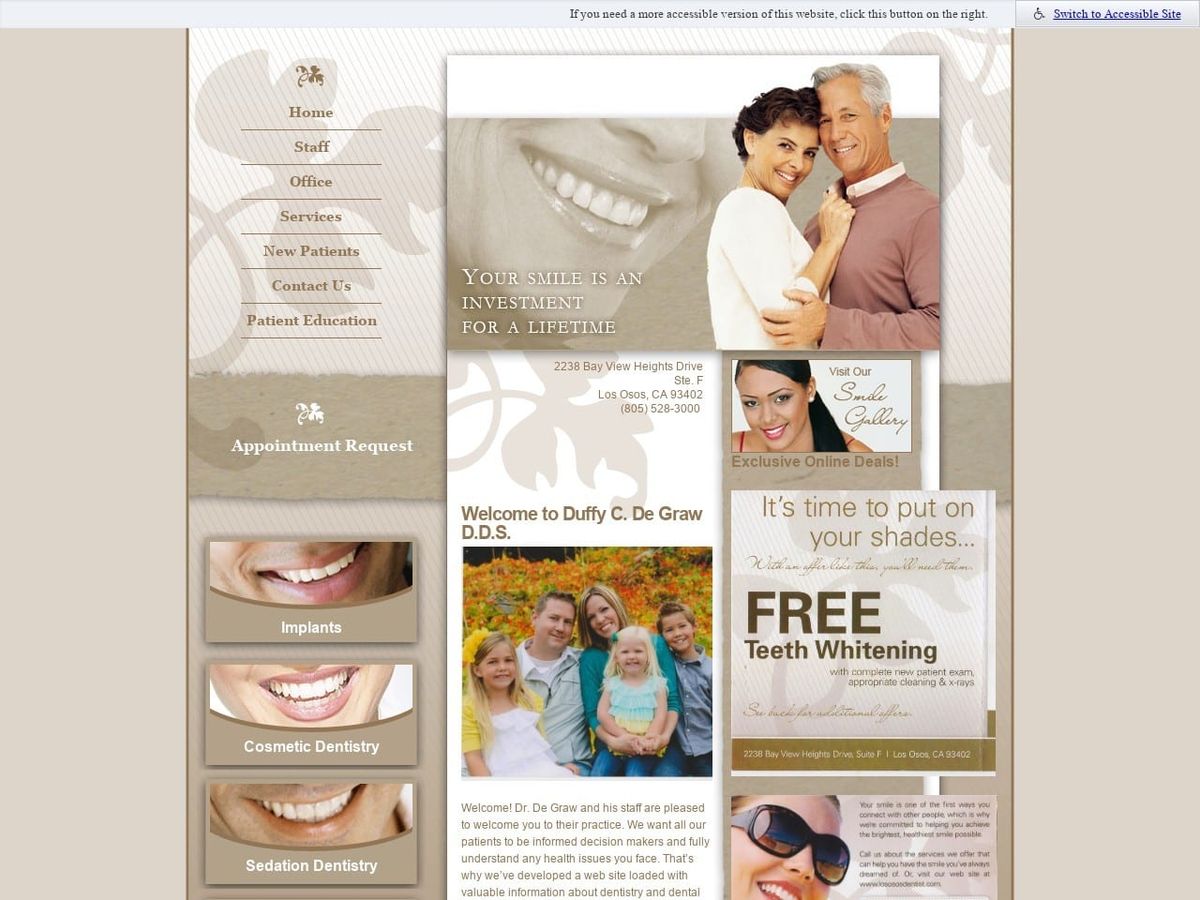 De Graw Duffy C. DDS Website Screenshot from losososdentist.com