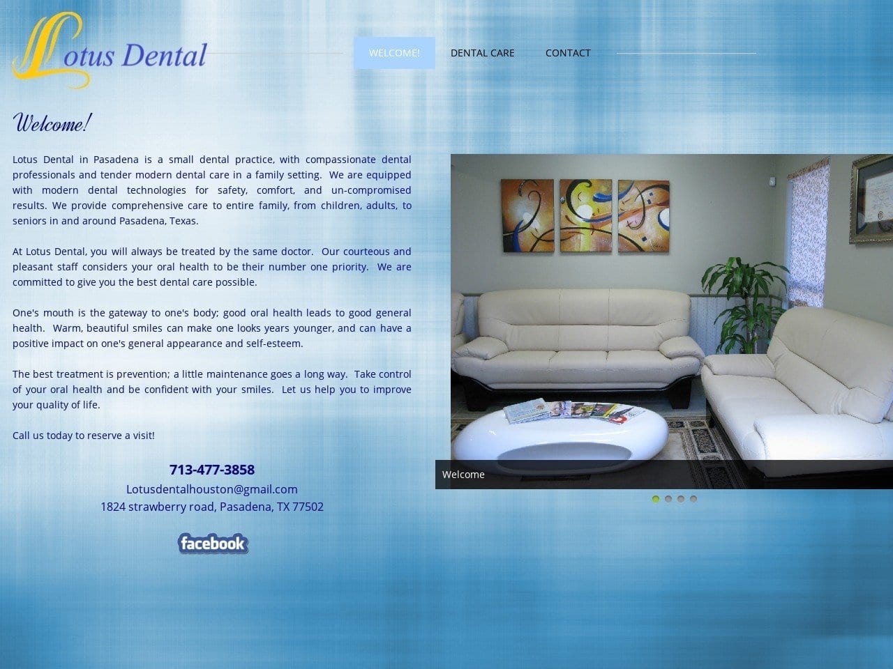 Lotus Dental Website Screenshot from lotusdentalhouston.com