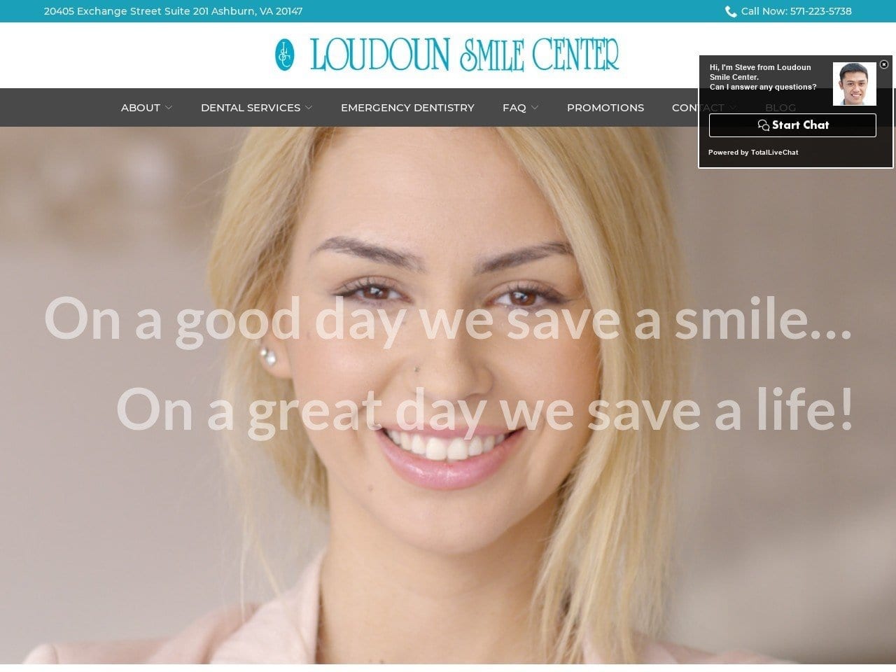 Dr. Maya B. Bachour DDS Website Screenshot from loudounsmilecenter.com