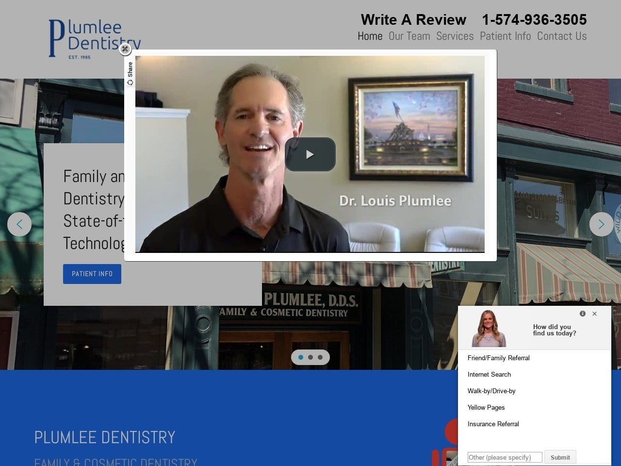 Plumlee Louis DDS Website Screenshot from louisplumlee.com