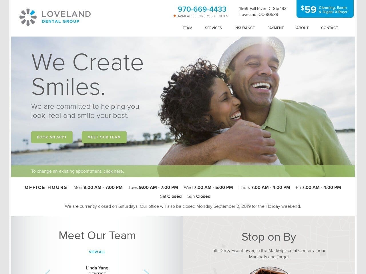 Loveland Dental Group Website Screenshot from lovelanddentalgroup.com