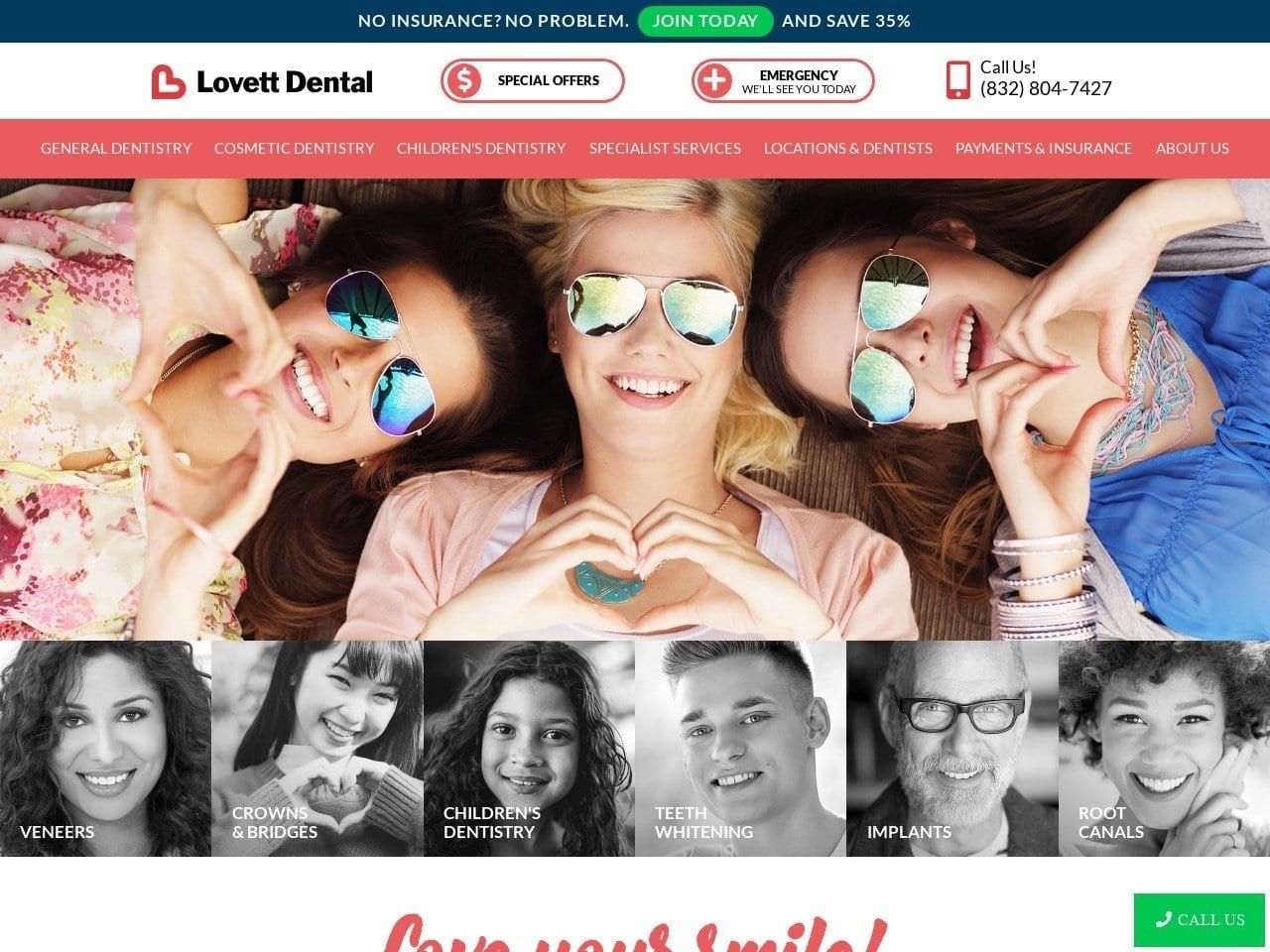 Lovett Dental Website Screenshot from lovettdental.com