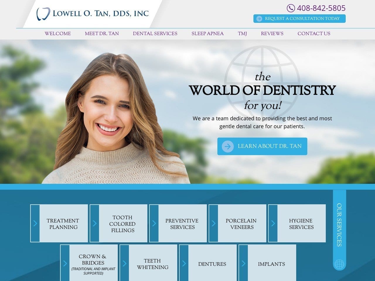 Lowell O Tan DDS Website Screenshot from lowelltandds.com
