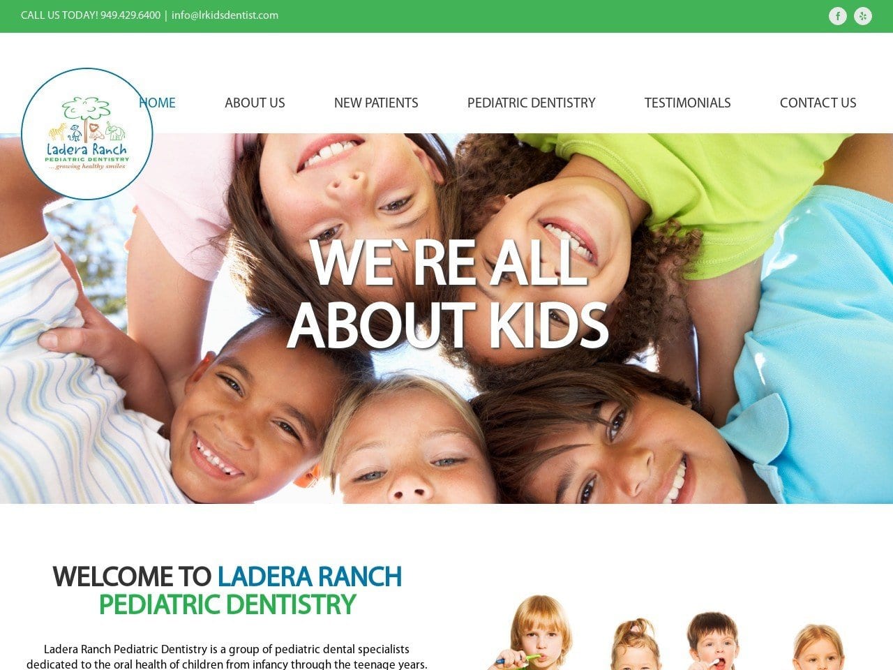 Ladera Ranch Pediatric Dentist Website Screenshot from lrkidsdentist.com