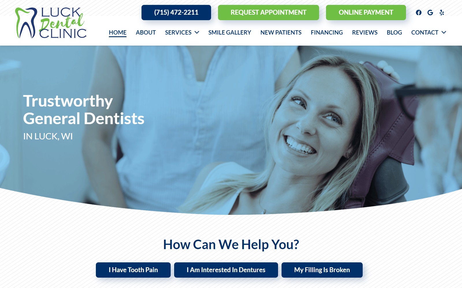 luckdentalclinic.com screenshot