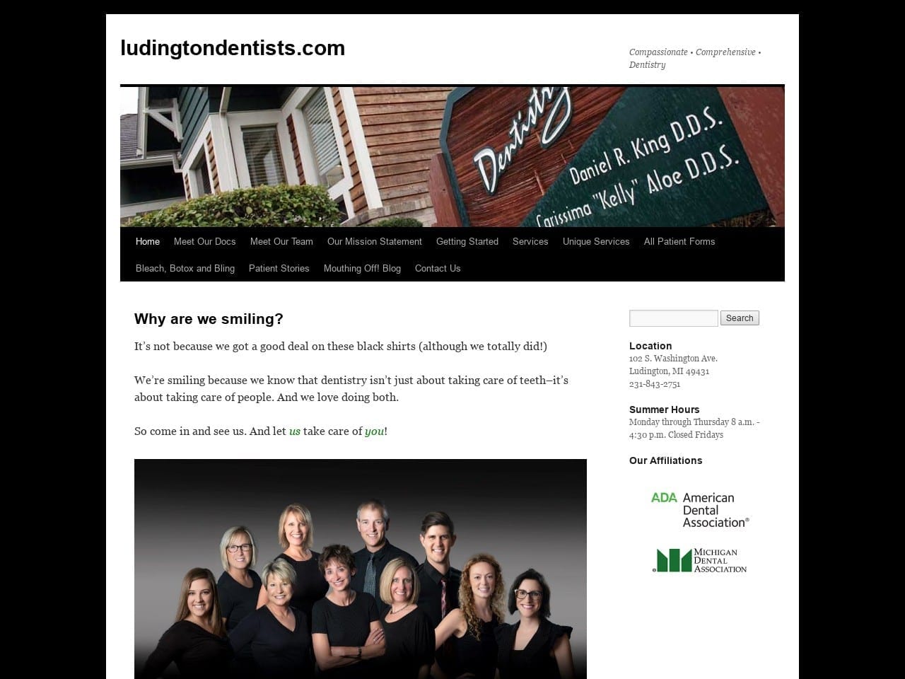 King Dentist Website Screenshot from ludingtondentists.com