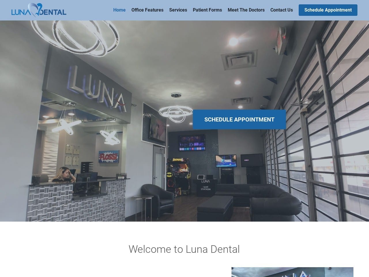 Luna Dental and Orthodontics Website Screenshot from lunadental.com