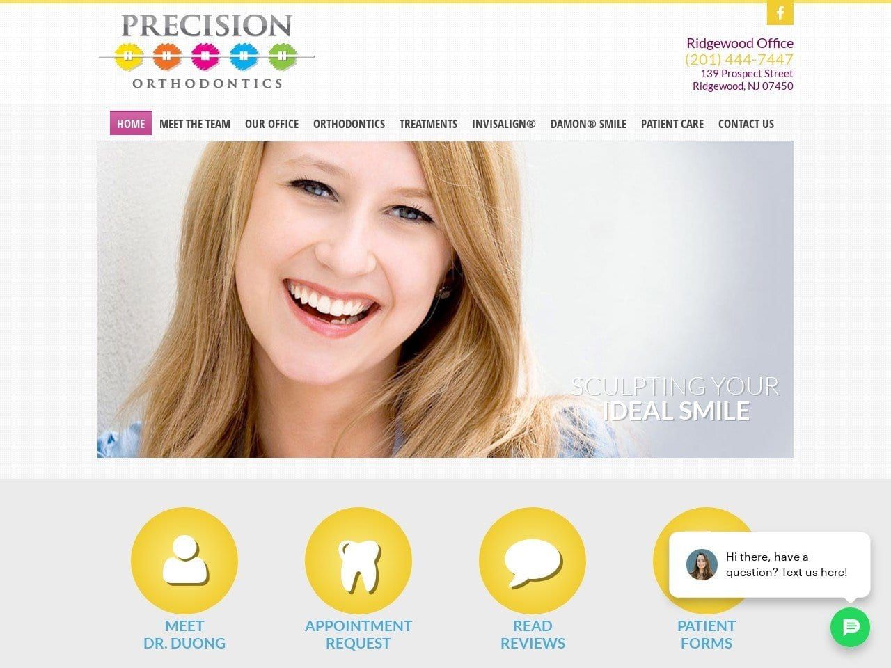 Precision Orthodontics Website Screenshot from luvmybraces.com