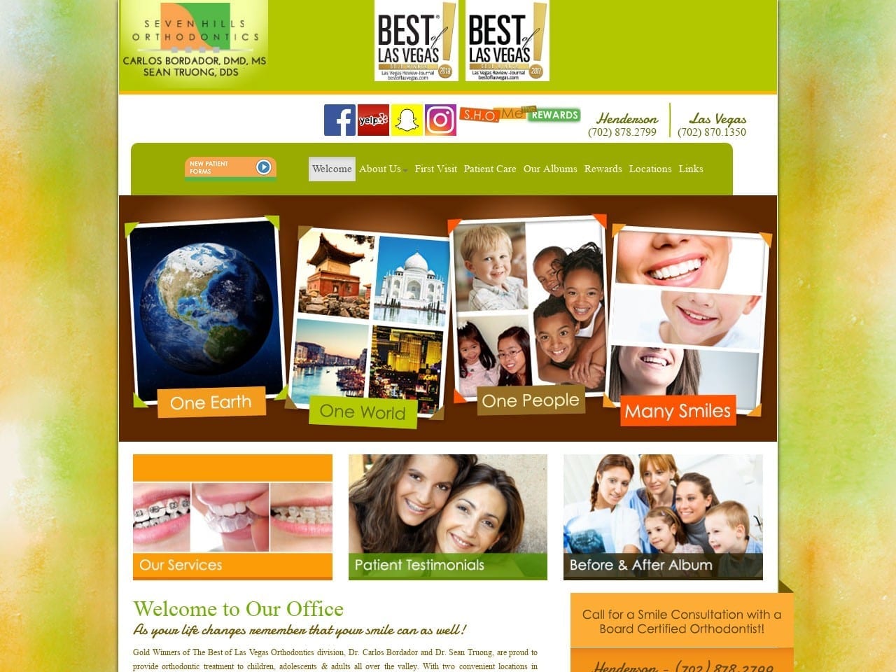 Seven Hills Orthodontics Website Screenshot from lvbraces.com